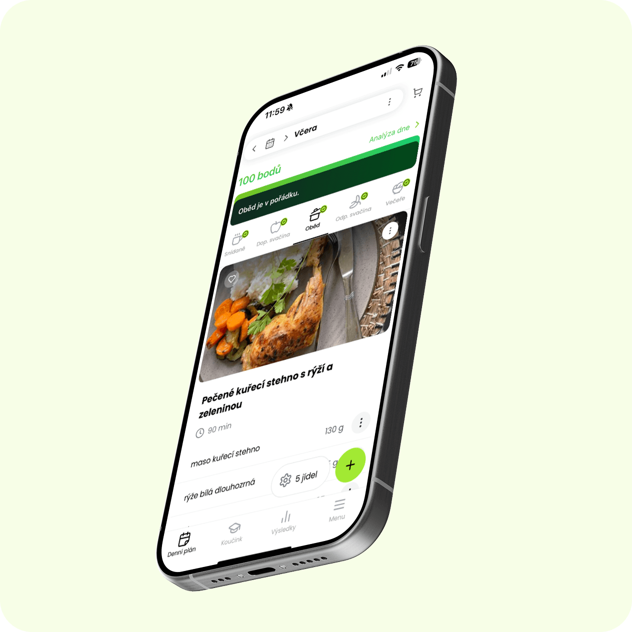 Ukázka aplikace Moje Stravování